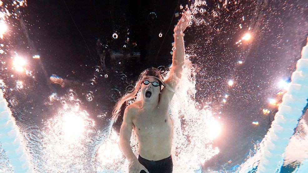 Leo Nolles, of Uruguay, competes during a heat in the men's 100-meter freestyle at the 2024 Summer Olympics, Tuesday, July 30, 2024, in Nanterre, France. (AP Photo/David J. Phillip)