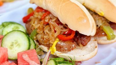 Image for story: Cooking with Chef Bryan - Grilled Bratwurst with Zesty Cucumber Dill Salad