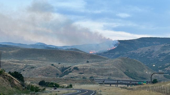 Dark smoke could be seen for miles after a brush fire broke out near Echo Reservoir in Summit County on Wednesday, July 24, 2024. (Photo: KUTV)