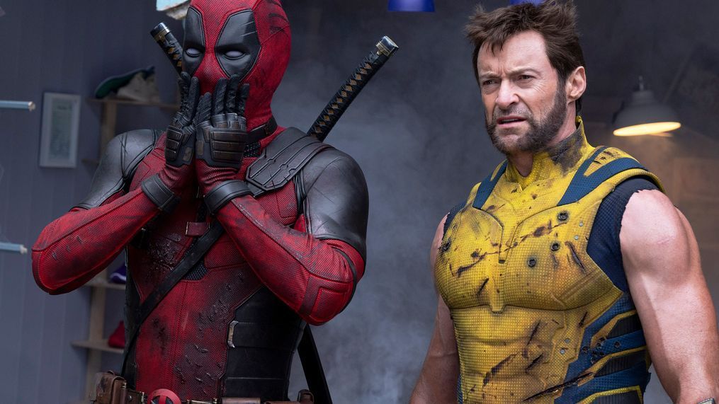 This image released by 20th Century Studios/Marvel Studios shows Ryan Reynolds as Deadpool/Wade Wilson, left, and Hugh Jackman as Wolverine/Logan in a scene from "Deadpool & Wolverine." (20th Century Studios/Marvel Studios via AP)