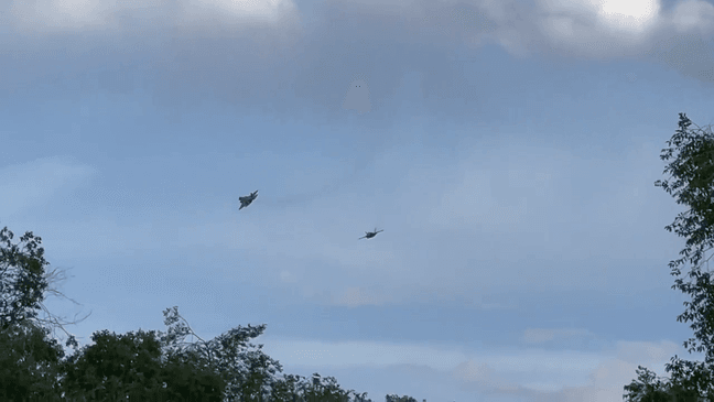 Hill Air Force Base fighter wings conducted an F-35 flyover in Sandy ahead of Real Salt Lake's match against Austin FC on June 1, 2024. (Photo: Bryson Wolf, via kutv.com/chimein)